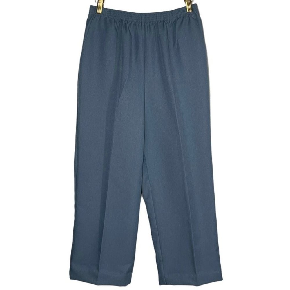 Alfred Dunner Women's Pants Pull On Straight Leg Elastic Waist Blue Size 8